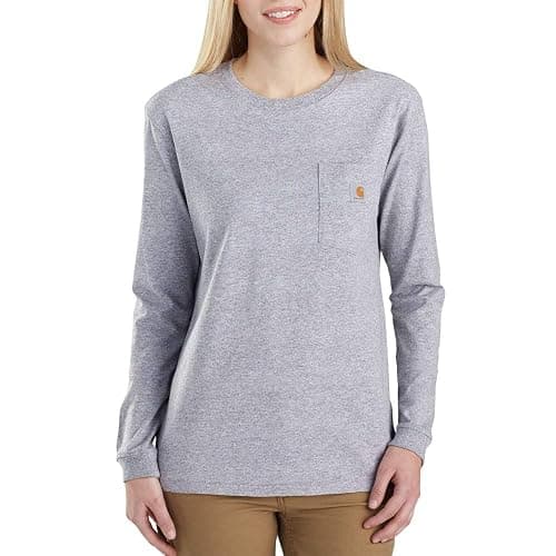 Carhartt Women's 103244 Women's WK126 Workwear Pocket Long Sleeve T-Shirt - Image 1