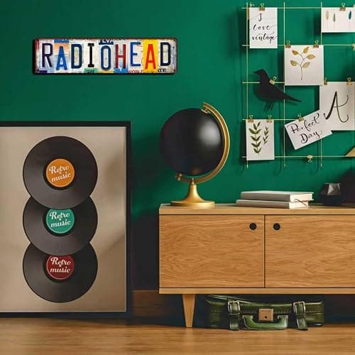 Vintage Radiohead Street Sign Metal Tin Sign for Music Room Home Bar Wall Decor 16x4 inches thumbnail 2