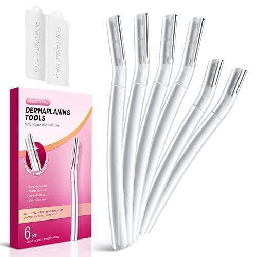 Dermaplane Razor for Women Face, (6 Count) Professional Dermaplaning Tool for Peach Fuzz, Facial and Eyebrow Hair Removal, Gentle Skin Exfoliation Blade - Image 1