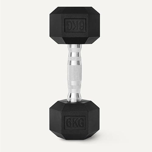 Amazon Basics Rubber Encased Hex Dumbbell Weights Set thumbnail 5