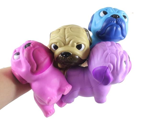 Set of All 4 Color Pug Dog Slow Rise Squishy Toy - Memory Foam Squish Stress Ball Fidget Squeeze Dog Lover Gift (All 4 Color Pugs) thumbnail 2