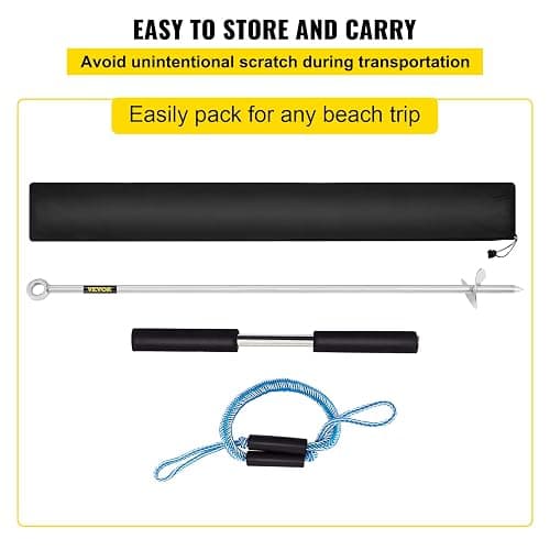 VEVOR Sand Anchor, 36" Length Auger to The Beach and Sandbar, 316 Stainless Steel Screw Anchor w/Removable Handle, Bungee Line & Carry Bag, for Jet Ski PWC Pontoon Kayak thumbnail 9