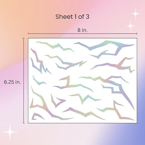 Iridescent Pattern Temporary Tattoos | Holographic Demon Energy Pattern | Metallic Hunter Cosplay | Fake Tat Stickers | Kpop Birthday Party, RPD, Halloween thumbnail 6