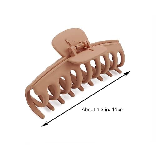 JOYOYO 4 Pcs Hair Claw Clips Hair Clips for Women and Girls Thick Hair - Natural Colors Lightweight Non-slip with Comb Teeth Strong Hold Large Size 4.3 Inch thumbnail 4