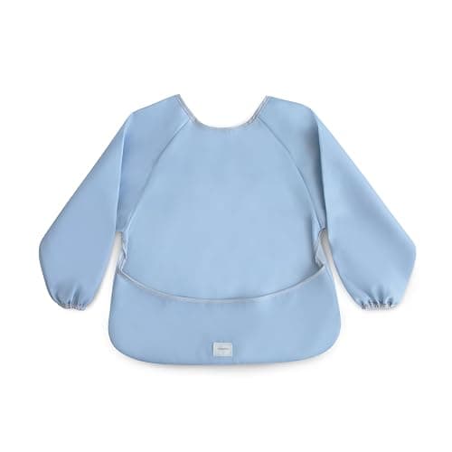 mushie Long Sleeve Baby Bib | Water Resistant Adjustable Fit for Ages 6-24 Months - Image 1