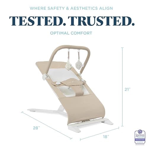 Portable Bouncer, 100% GOTS Certified Cotton Fabrics, Organic Oat thumbnail 2