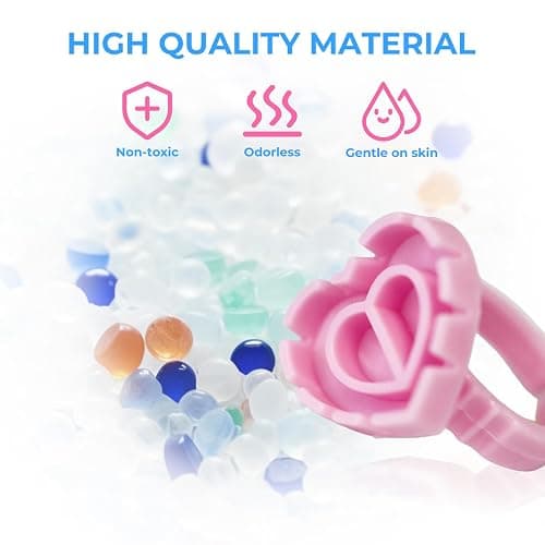 MIUXIA 300Pcs Glue Rings Lash Glue Rings for eyelash extention Supplies Lash Tech Holder Lovely Pink Heart Shape thumbnail 5