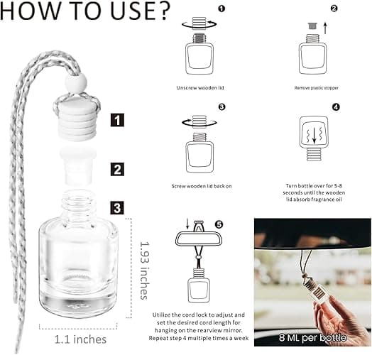 HoogaLife Car Air Freshener Diffuser 2 Pack Hanging Air Freshener - New Car Fragrance Oil Air Diffuser for Car, 45+ Days Long Lasting Fragrance Made in USA (N82) thumbnail 6