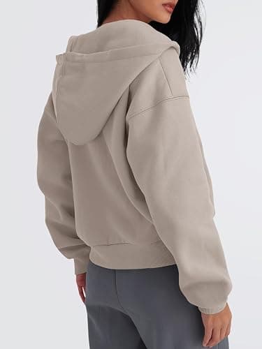 Trendy Queen Zip Up Hoodies For Women Cropped Sweatshirts Fall Fashion Outfits 2025 Y2k Fleece Teen Girls Clothes thumbnail 4