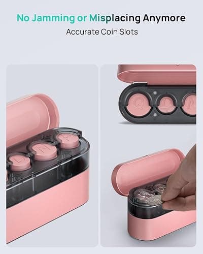 HALOBLK Larger-Capacity Coin Holder for Car Change Holder Organizer, Compatible with Most Car & Trucks, Pink thumbnail 6