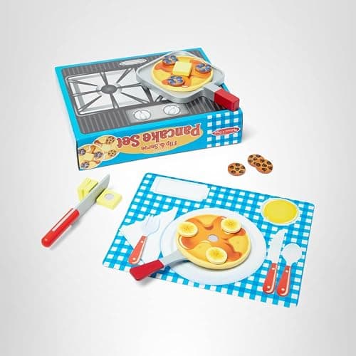 Melissa & Doug Flip and Serve Pancake Set (19 pcs) - Wooden Breakfast Play Food thumbnail 10