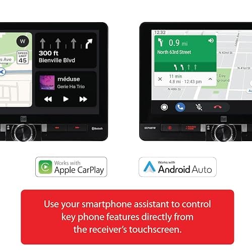 Dual Electronics DCPA81W 8-inch Certified Apple CarPlay Android Auto Wired or Wireless | Single DIN & Double DIN Touchscreen Car Stereo Radio | Bluetooth | Front & Rear Camera | USB Playback & Charge thumbnail 5
