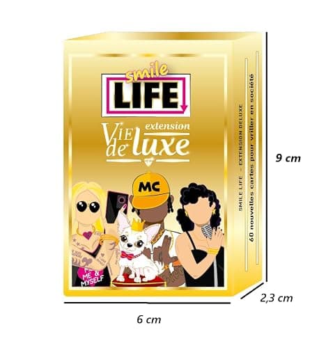 Smile Life : Vie de Luxe - Extension | 60 Cartes | Humour & Stratégie | 2 à 6 Joueurs | Dès 12 Ans | Nécessite Le Jeu de Base | Blackrock Games, Bleu thumbnail 3