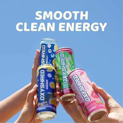 EHP Labs OxyShred Healthy Energy Drink - Zero Sugar Energy Drinks with Amino Acids, Green Tea Extract, Vitamin C & L Carnitine - Zero Carbs, Zero Calories, Clean Caffeine, Bahama Breeze (12-Pack) thumbnail 7