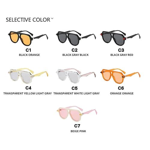 willochra Retro Double Bridges Pilot Men Rivets Sunglasses Fashion Clear Gradient Shades UV400 Women Punk Sun Glasses thumbnail 9