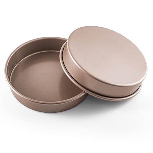 HAPPIELS Non Toxic Nonstick 9 inch Round Cake Pans Set of 2 | Quality Non Stick 9 inches Layer Circle Cake Pan 2 inches Deep | Best 9in Baking Pan PFOA, BPA free Nontoxic | 9inch 9inches Cake Pans Set thumbnail 8