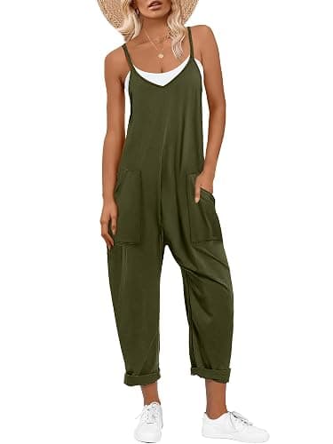 ANRABESS Jumpsuits for Women Casual Summer Overalls Sleeveless Spaghetti Strap Romper Jumpers Trendy Beach Vacation Outfits - Image 1