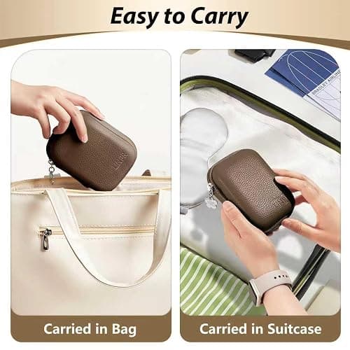 Linpr Digital Camera Case for CAMKORY, KODAK PIXPRO FZ45/FZ55, Canon IXUS 285 HS, Lecran, Small Travel Compact Camera Holder with Mesh Pocket for Accessories SD Card (Brown) thumbnail 8