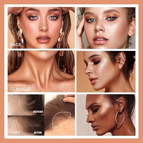 URQT Highly Pigmented Liquid Contour - Built-in Sponge Tip Sculpted Complexion Wand With Long Lasting Natural Buildable Highlighters and Bronzer (Contour+Blush+Highlighter) thumbnail 6