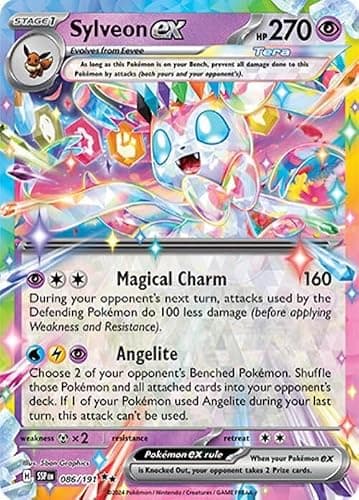 Pokemon - Sylveon ex 086/191 - Surging Sparks – Tera Double Rare – Foil Single Card - Image 1
