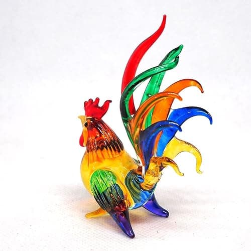 ZOOCRAFT Whimsical Glass Chicken Figurine - A Playful Accent for Farmhouse or Country-Inspired Décor thumbnail 5