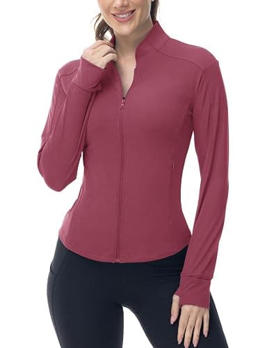 BGOWATU Women's Workout Jacket Lightweight Zip up Running Athletic Jackets with Thumb Holes thumbnail 4