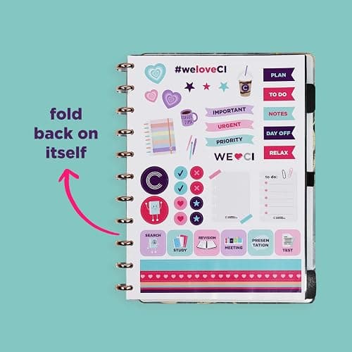 CREATE A NOTEBOOK Discbound Premium - Plan, Organize, Customize, and Create with Ease. For Work Meetings, School, Journal, or Daily Use 80 Pages (Golden Love LARGE 7.87 in x x 10.82 in) thumbnail 5