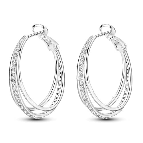 Parmuz Creolen aus 925er-Sterlingsilber für Damen Schmetterling groß, klein, Huggie, verschiedene hypoallergene, modische, trendige Ohrringe, Schmuck für Geburtstagsfeier - Image 1