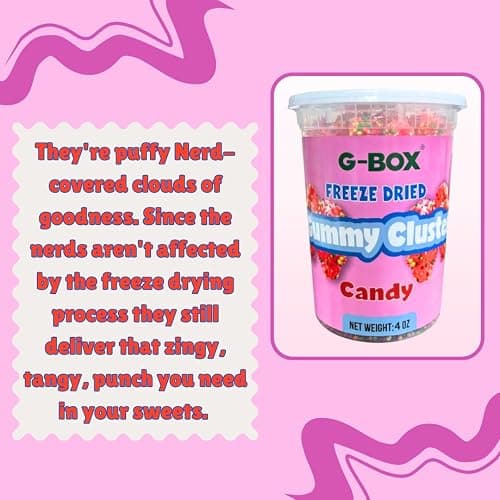 G-BOX 4 OZ Freeze Dried Gummy Clusters, TikTok Trend Items, Freeze Dried Candy, Delightful Crunchy Fruity Flavorful Burst, Air-tight Sealed in a Deli Container (RAINBOW 4 OZ) thumbnail 3