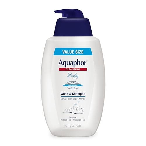 Aquaphor Baby Wash and Shampoo, Unscented Baby Shampoo and Wash, 25.4 Fl Oz Pump Bottle - Image 1