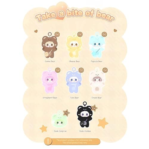 MTNSPTCR Yooki Take a Bite of Bear Series Plush Blind Box 1 PCS- Cute Vinyl Face Random Design Action Figures, Collectible Mystery Stuffed Toys Bag Charm Birthday for Girls thumbnail 3