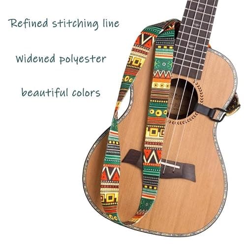 DreamAug Ukulele Strap, Adjustable Mayan Style Ethnic Guitar Strap with Clip, 23"-55" ，for Acoustic Guitar, Electric Guitar, Bass, and Ukulele thumbnail 6