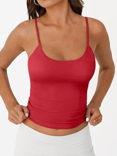 Trendy Queen Womens Spaghetti Strap Tank Top Summer Double Lined Workout Camisole Going Out Cute Tops Y2k Teen Girl Basic thumbnail 2