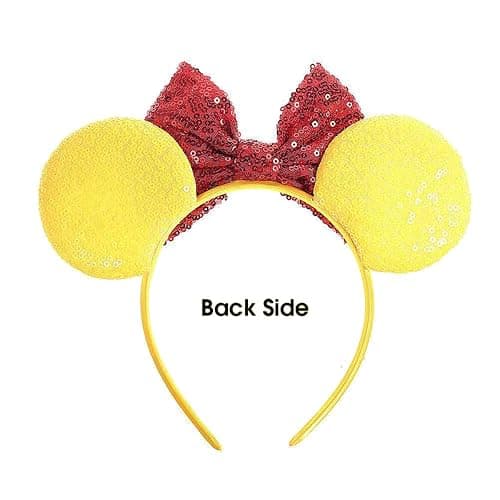 BPNHNA Bee Mouse Ears Headband Sequin Bow Hairband Honey Hair Hoop Costume Headwear for Women Girls Party Cosplay thumbnail 3