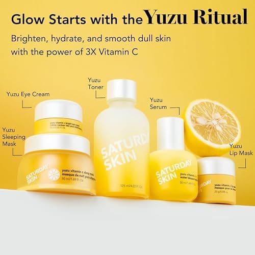 Saturday Skin Yuzu Vitamin C Serum-Brightening Hydrating Anti-Aging Serum with Hyaluronic Acid Peptides Niacinamide Plumping Glass Skin for Uneven Tone Dark Spots Korean Skin Care (50 ml) thumbnail 8
