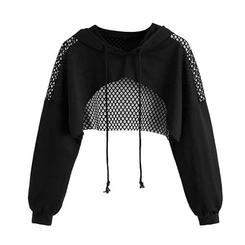 SweatyRocks Women's Casual Solid Cut Out Front Long Sleeve Pullover Crop Top Sweatshirt thumbnail 5