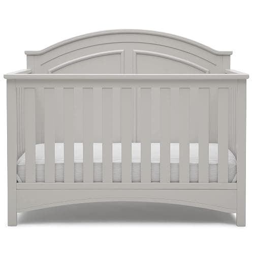 Delta Children Perry 6-in-1 Convertible Crib - Greenguard Gold Certified, Moonstruck Grey - Image 1