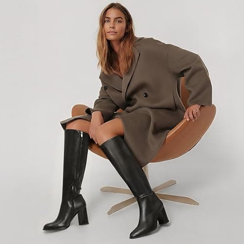 Lumeheel Women Knee High Boots - Round Toe Chunky Heel Tall Boots with Side Zip, Fashion Long Gogo Boots for Fall Winter thumbnail 4