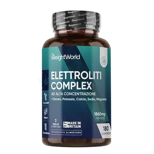 Elettroliti, 5 Sali Minerali, Magnesio, Potassio, Sodio, Calcio, Cloruro | Elettroliti Senza Zucchero, 3 Mesi di Fornitura, Sali Minerali Integratori Pre e Post Workout, Electrolytes 180 Compresse - Image 1