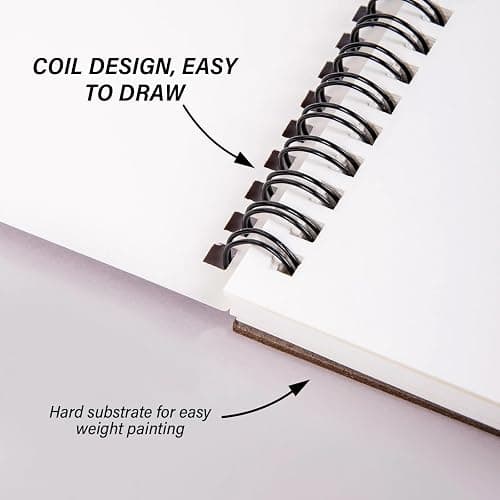 Cabreche Cute Sketchbook Top Spiral Bound Sketch Pad 9 x 12 inch,100GSM Thick Paper 50 Sheets 100 Pages,Art Sketch Book Aesthetic Writing Drawing Paper for Girls Women Face-Black Pink thumbnail 5