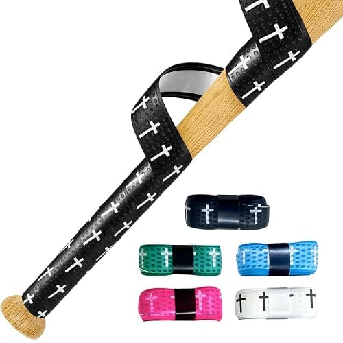 XIAOLHELXAIWY 5 Pcs Baseball Bat Grip Tape, Faith Cross Bat Grip Tape, 1.5mm Precut and Full Adhesive Baseball Wrist Tape,Anti-Slip Sports Bat Handle Grip - Image 1
