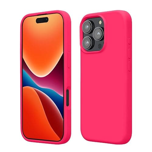 kwmobile Handyhülle für iPhone 16 Pro Hülle, für iPhone 16 Pro Case - Hülle Silikon - kabelloses Laden - Neon Pink - Image 1