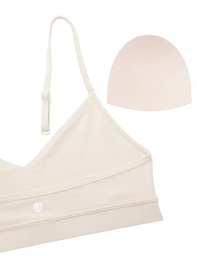 CRZ YOGA Butterluxe V-Neck Sports Bras for Women - Adjustable Thin Straps Padded Yoga Top Basic Wireless Camisole thumbnail 6