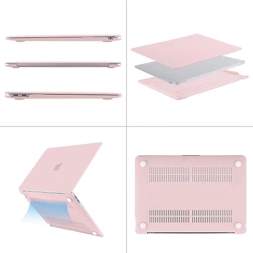 MOSISO Compatible with MacBook Air 13 inch Case M1 Chip 2021-2018 Release A2337 A2179 A1932, Plastic Hard Shell&Keyboard Cover&Screen Film&Storage Bag for MacBook Air 13.3 inch Case, Rose Quartz thumbnail 5