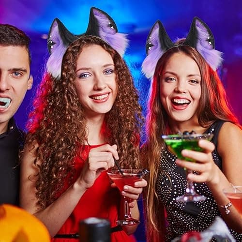 Faux Wolf Ears Headwear Faux Fur Headbands Headdress Halloween Animal Cosplay Costume Accessories for Women thumbnail 8