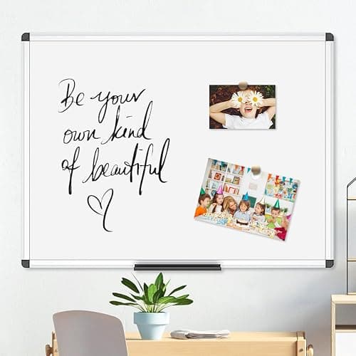 VIZ-PRO Magnetic White Board, Dry Erase Board 24 X 18 Inches, Whiteboard with Silver Aluminium Frame thumbnail 2