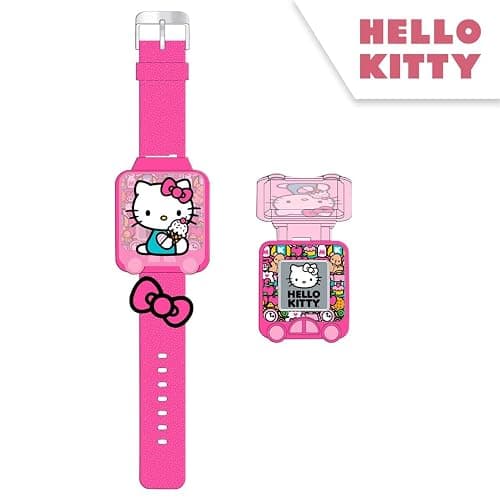 SRV Hub Hello Kitty Kids Educational Smart Watch - Girls Digital Watch with 5 Fun Learning Games, Timer, Alarm, Stopwatch, 10 Clock Faces, Blue Silicone Strap – Ages 4+ thumbnail 5