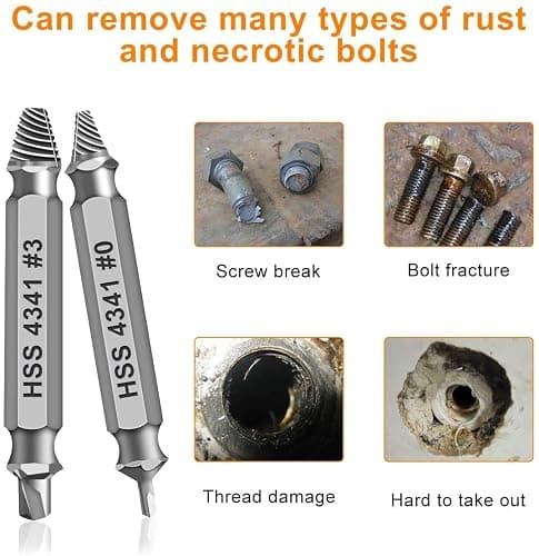 Gifts for Men,Damaged Screw Extractor Set,Valentines Day Gifts for Him Her Men Boyfriend,Mens Gifts for Dad,Husband,Stripped Screws Nuts & Bolts Drill Bit Tools for Easy Removal of Rusty Broken Screw thumbnail 4