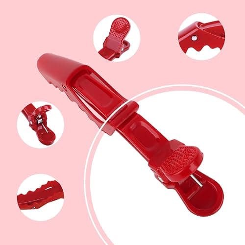 Ondder 24 Pcs Red Large Alligator Hair Clips for Styling Sectioning, Pro Salon Clips for Hair Coloring Cutting, Hair Styling Accessories for Women thumbnail 4