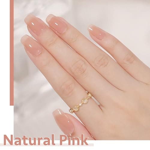 GAOY Sheer Nude Gel Nail Polish, 16ml Jelly Natural Pink Translucent Color 1301 UV Light Cure Gel Polish for Nail Art DIY Manicure and Pedicure at Home thumbnail 3